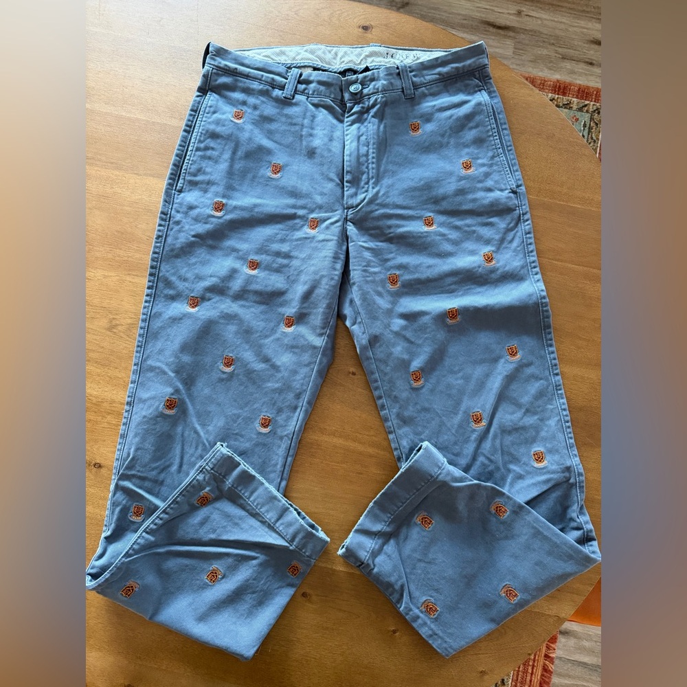 Embroidered Broken In J. Crew Chinos